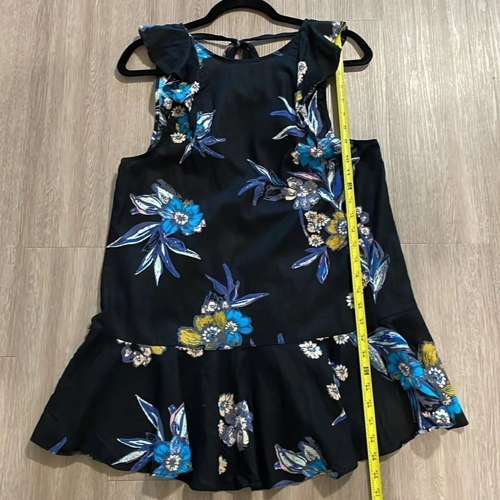 Free People Women Summer in Tutlum Tunic Small Black Coastal Longline Lagenlook